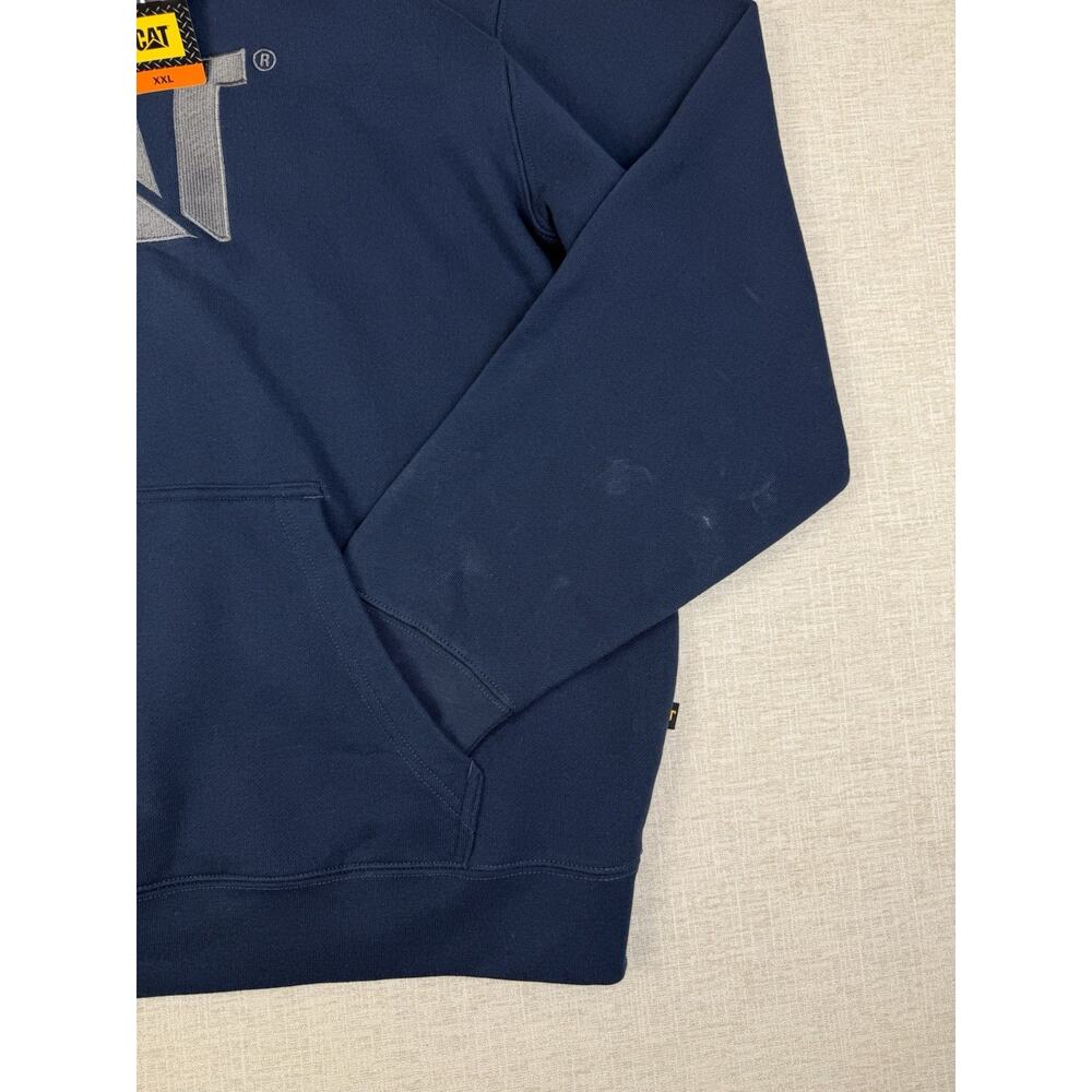 CAT Caterpillar Hoodie Men’s XXL Navy Blue Embroidered Logo Pullover NWT - Picture 4 of 10